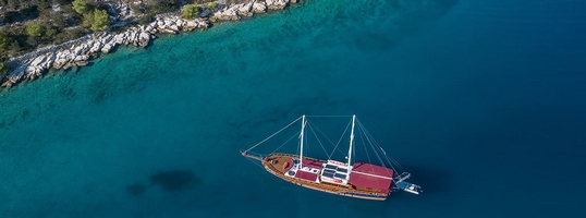 Luxe Gulet voor anker in Kroatië