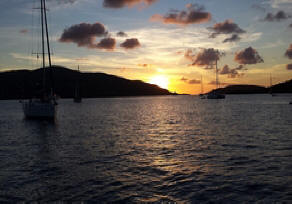 zeiljachten voor anker in BVI